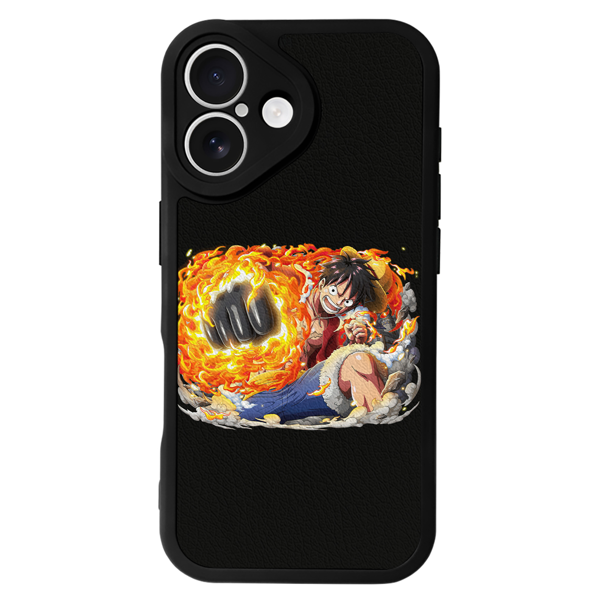（画像用） ワンピース モンキー・D・ルフィ ONE PIECE Monkey D. Luffy 【iPhone 16シリーズ対応】シリコンスマホケース（レザー調） 材質：シリコン